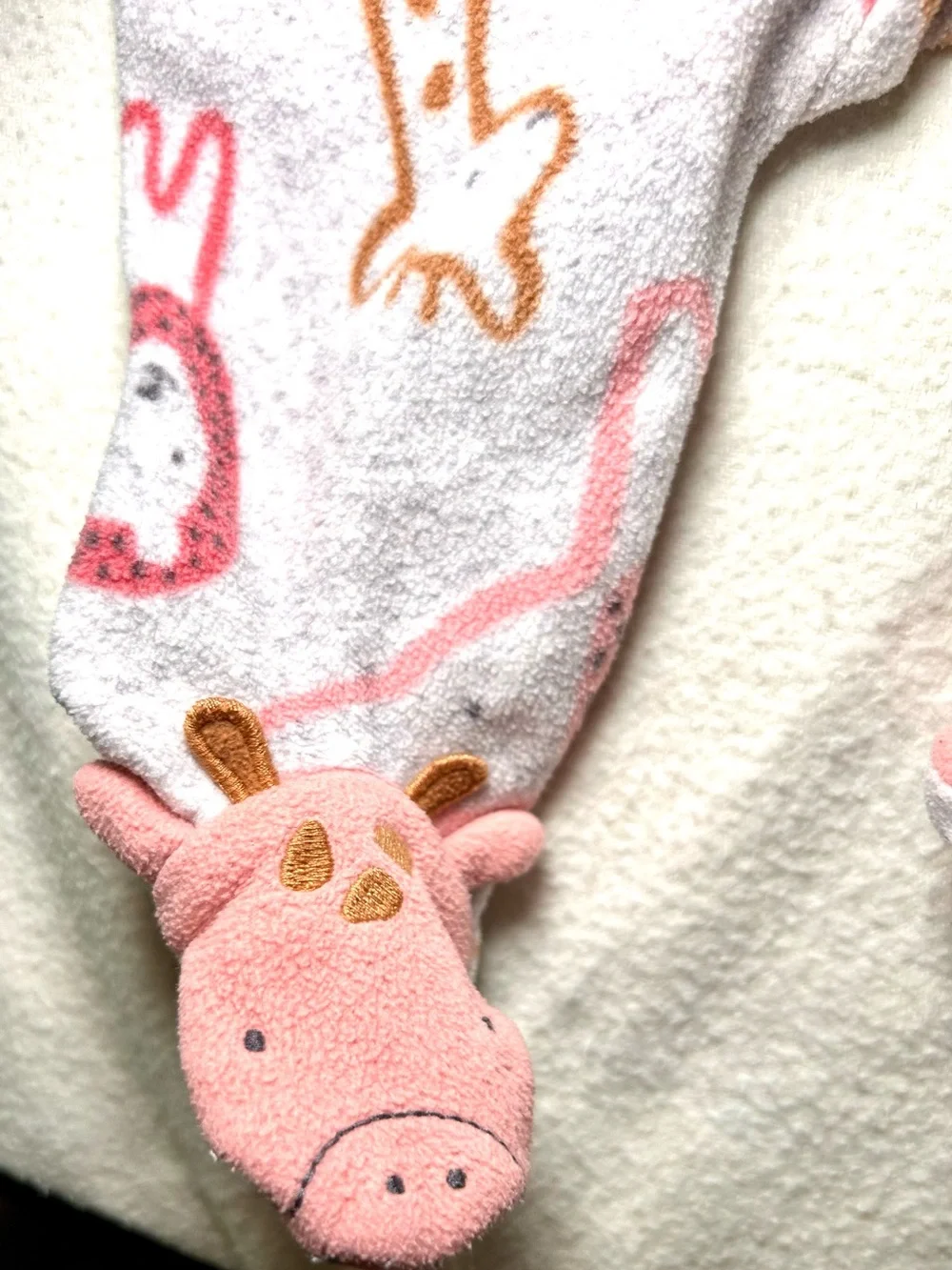 6 Piece Baby Girls Floral/Print Fleece One-Piece Footed Pajamas Elephant Lovie
